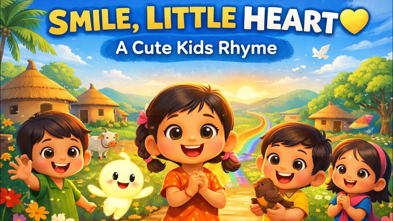 Smile, Little Heart 🌟| A Cute Kids Rhyme | Village Vibes | Little Star Toons