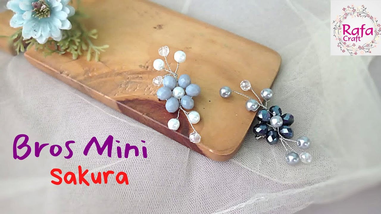 DIY || Bros mini sakura | Tutorial Bros mini terbaru | Bros mutiara terbaru | mini brooch tutorial
