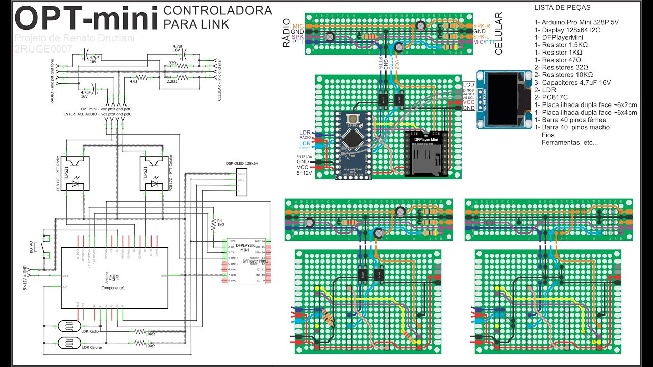Gateway ou LINK RÁDIO x ZELLO com interface OPTmini com arduino.