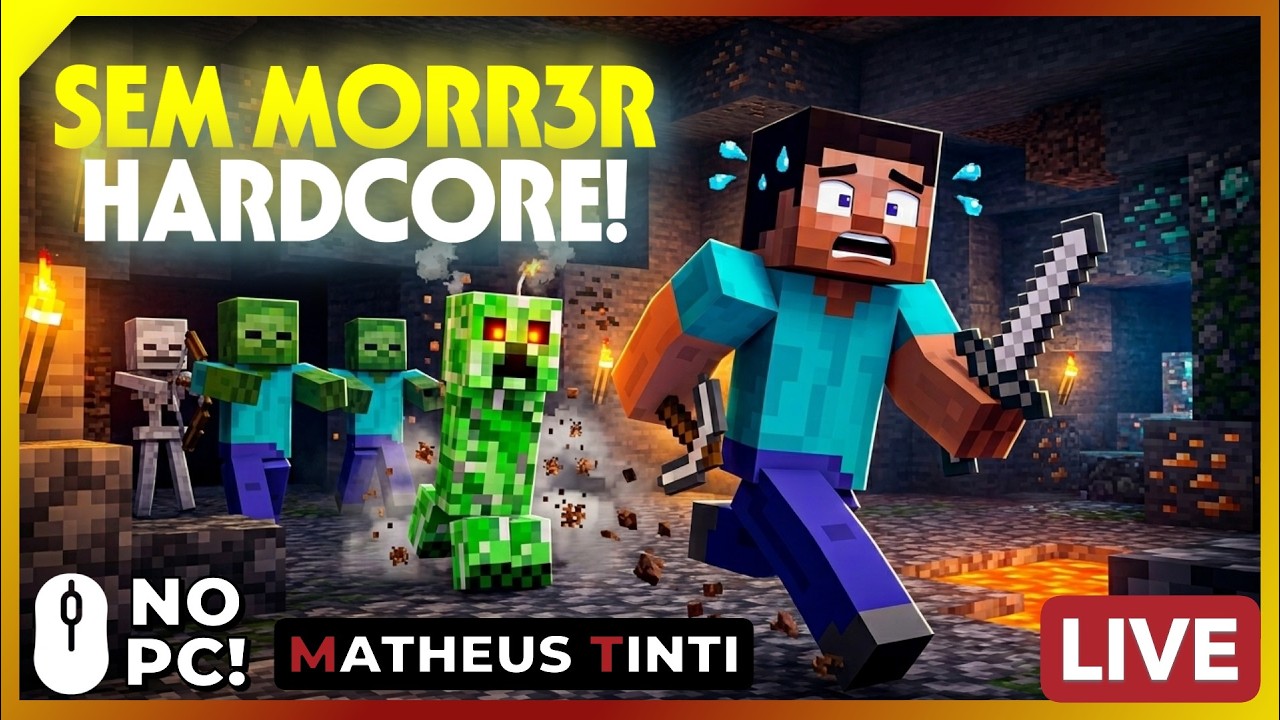 🔴 LIVE - DESAFIO HARDCORE MINECRAFT SEM M0RR3R 🔴