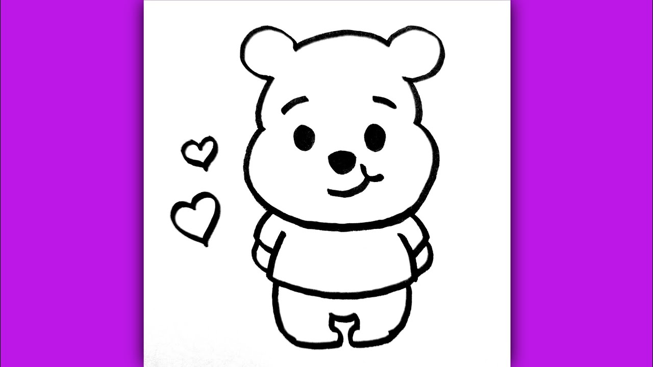 Super Easy Winnie The Pooh Drawing for Kids