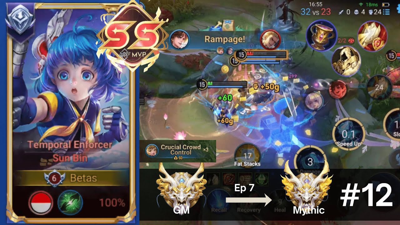HOK Sunbin Gameplay - MVP - Road to Mythic Ep 7