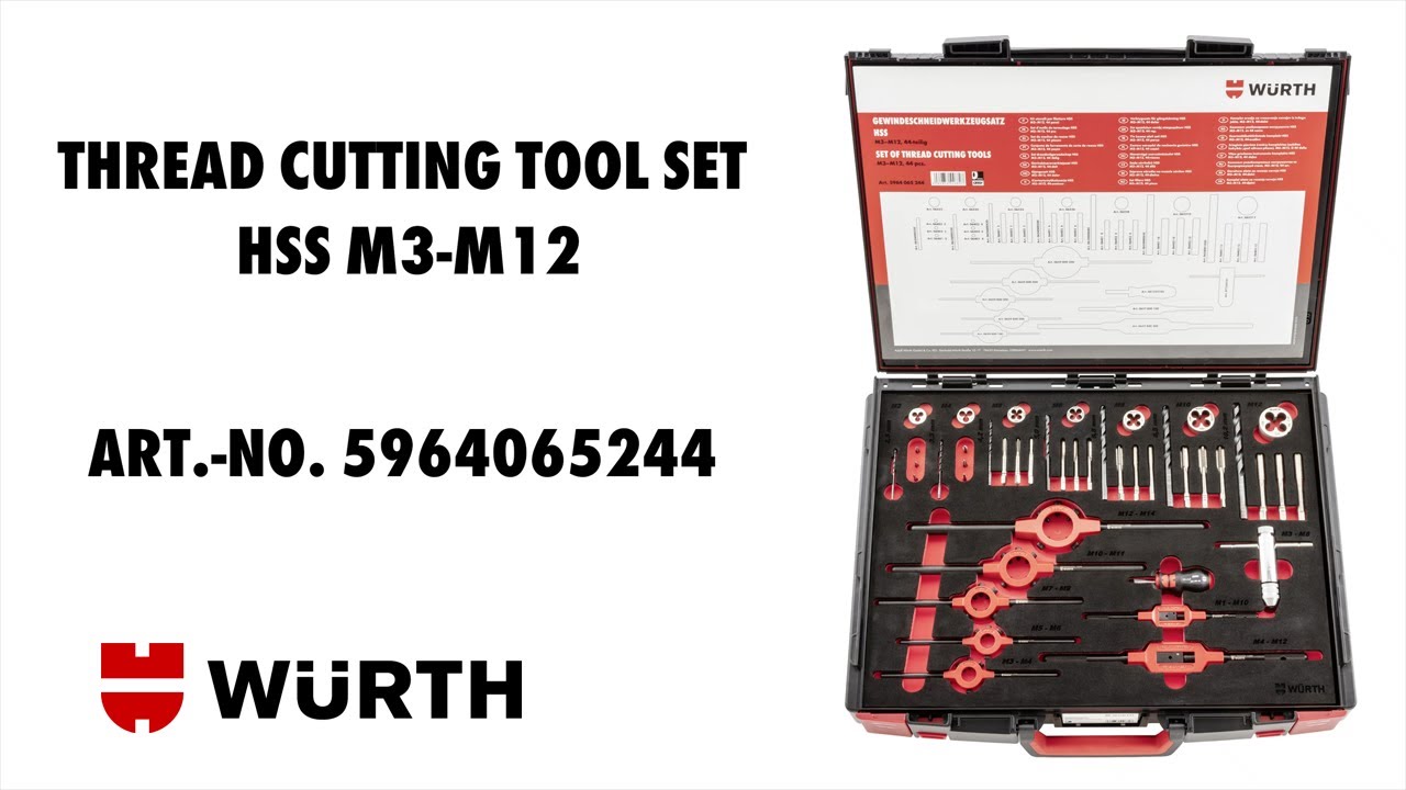 Thread Cutting Tool Set HSS M3-M12 - www.wurth.ie