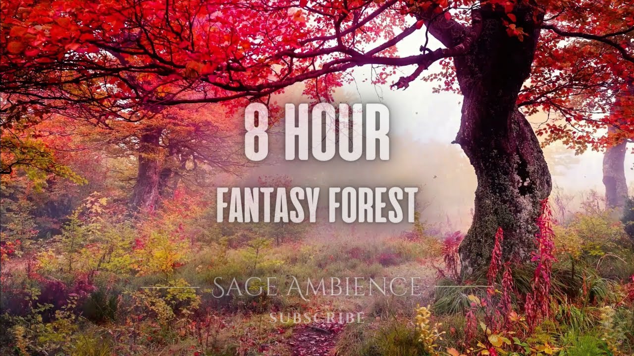 Fantasy Nature Scape | Birds, White-noise Forest sounds | 8 Hours Deep Sleep