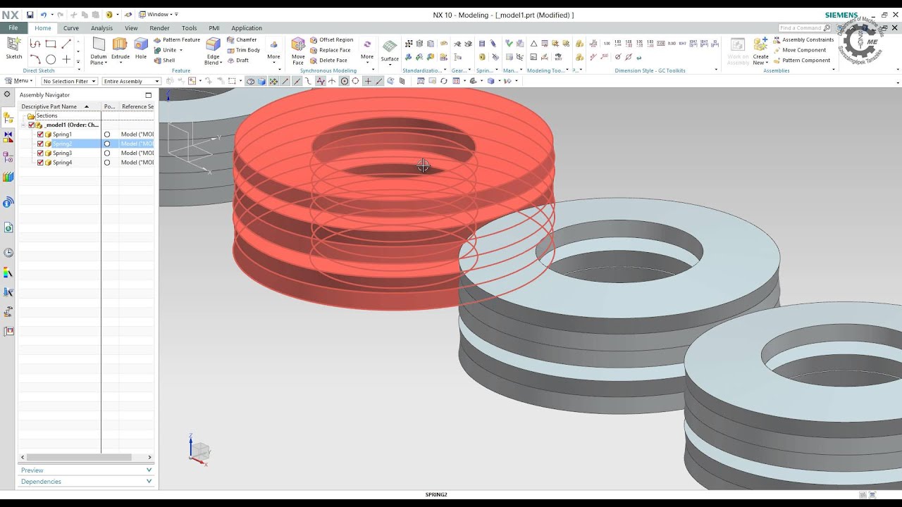 Siemens PLM NX GC Toolkit - Disk Spring Modeling