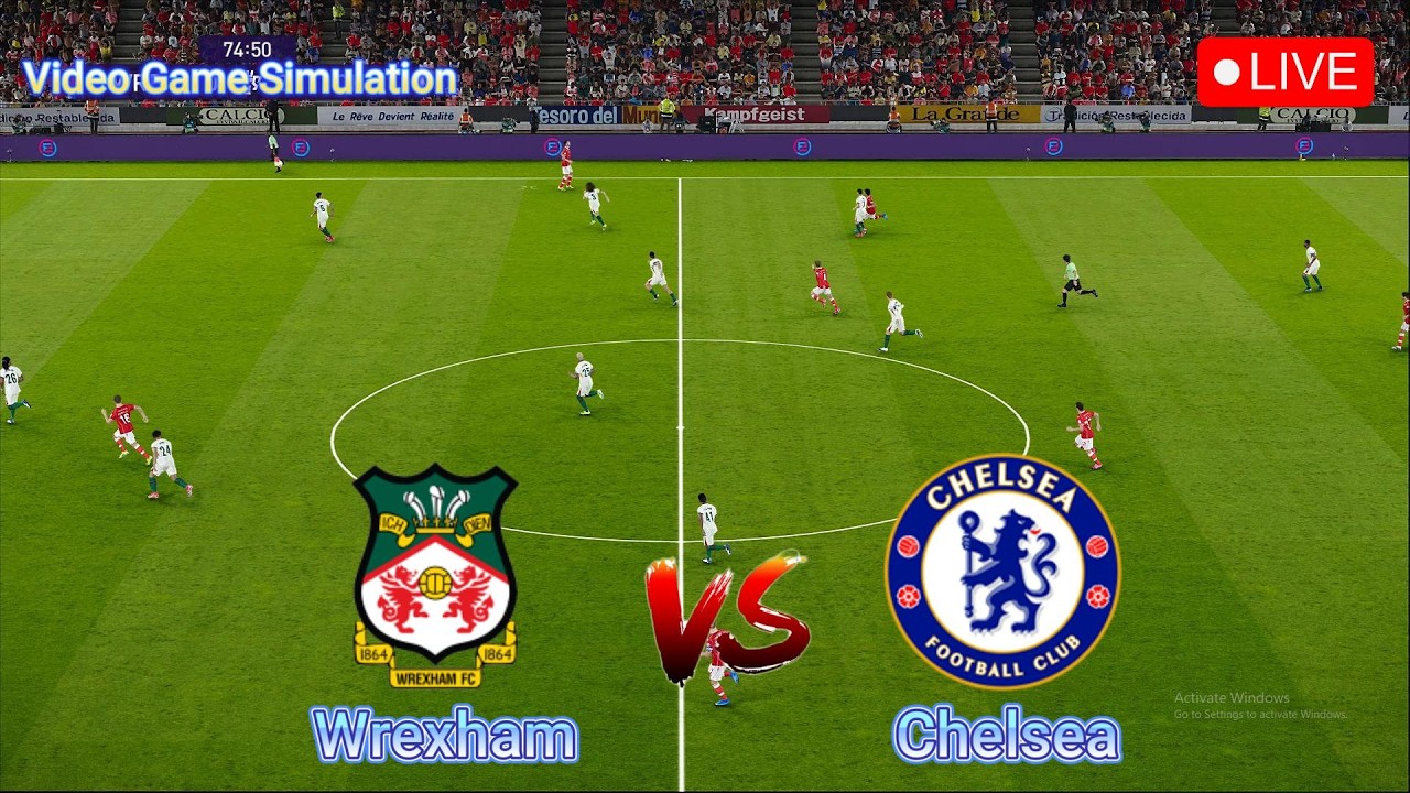 🔴LIVE : Wrexham vs Chelsea | FA Cup, Round 5 | Video Game Simulation