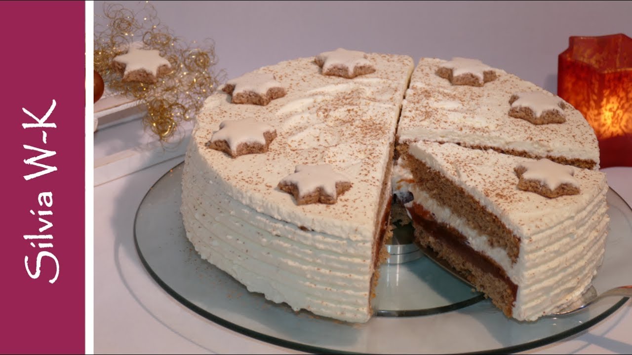 Zimtsterntorte / Weihnachtstorte / Zwetschgen-Zimt-Torte / Pflaumentorte / ohne Gelatine