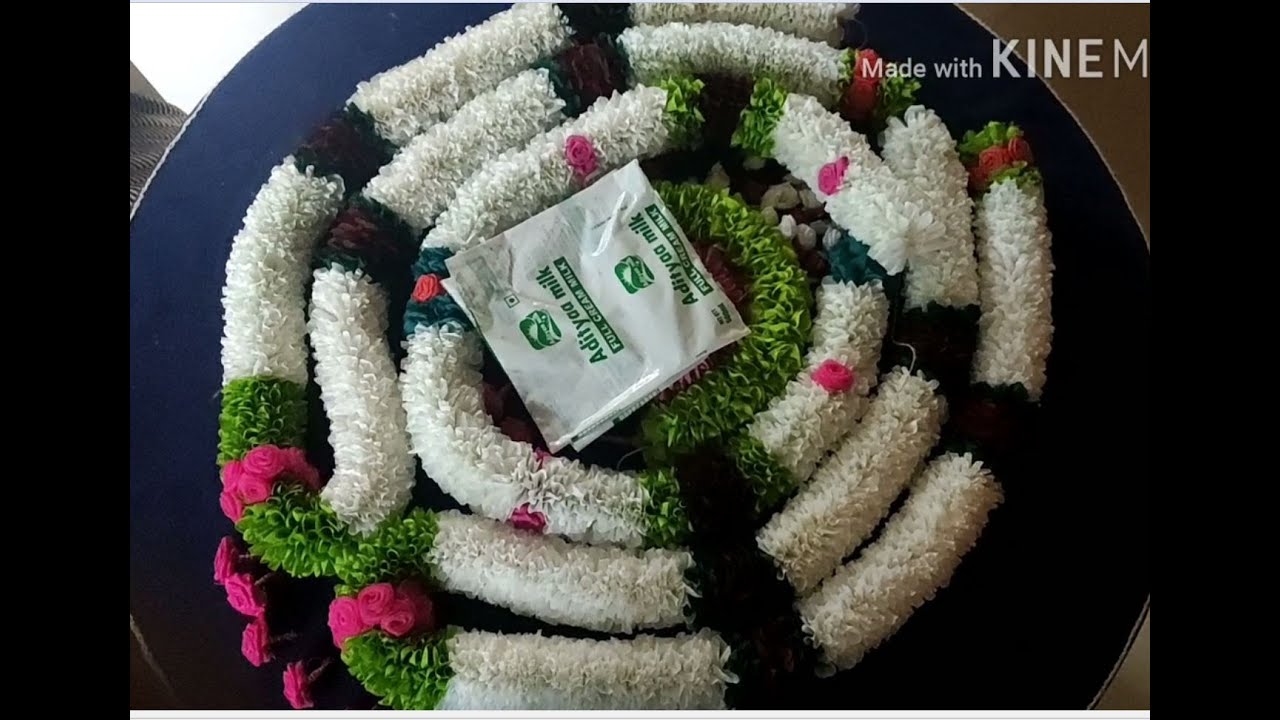 Garland with Milk packets.