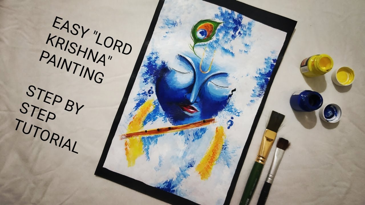 Krishna Painting|Shri Krishna Janmashtami Special|Painting Lord Krishna Step By Step For Beginners