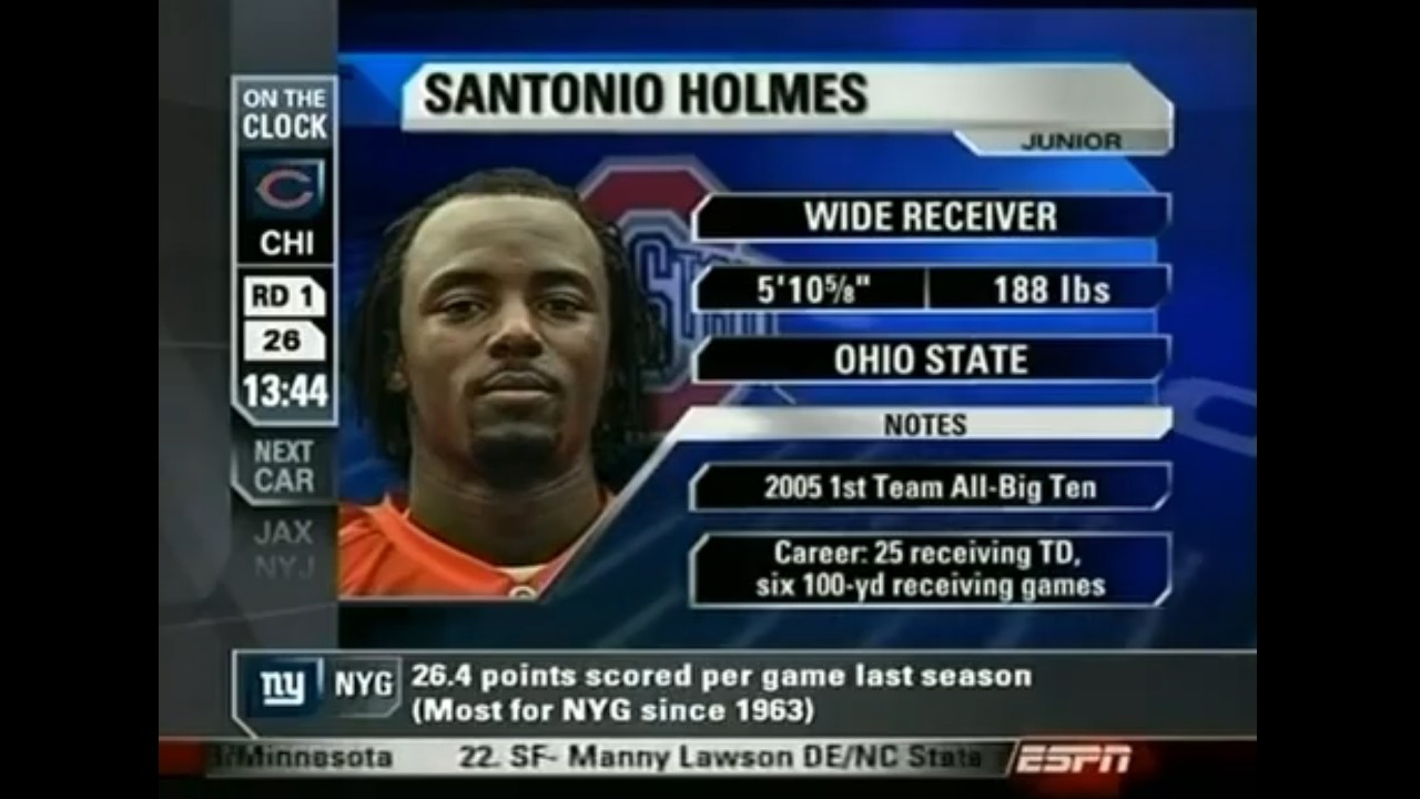 Pittsburgh Steelers Select WR Santonio Holmes (2006 NFL Draft)