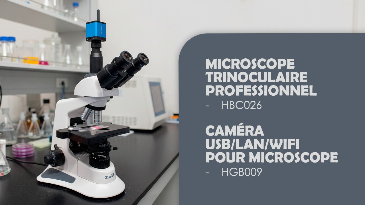 Microscope Professionnel Trinoculaire Zuzi 222T + Caméra 4MP USB/LAN/WIFI 🔬