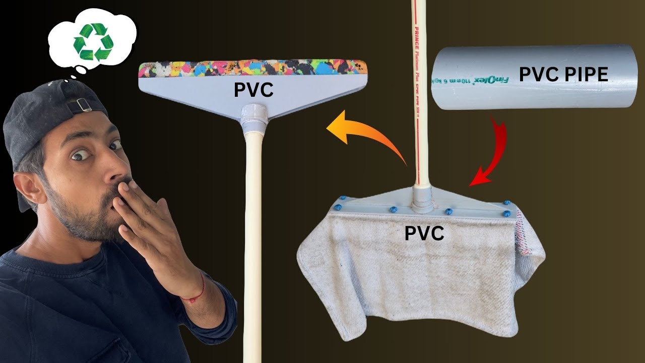 Make Strong 💪 & Durable Floor Wiper & Floor mop DIY from PVC Pipe at Home | Clean your House Easily