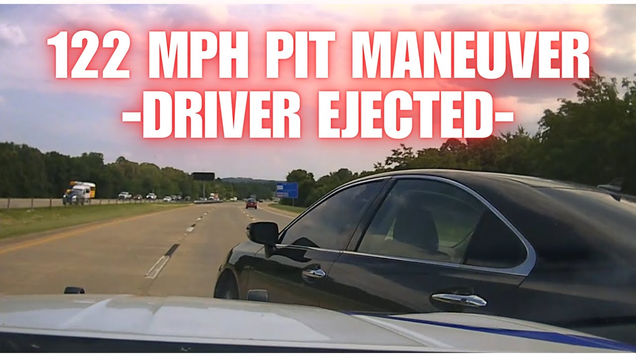 122 MPH PIT Maneuver on Lexus by Arkansas State Police - Female driver EJECTED! #pursuit #chase