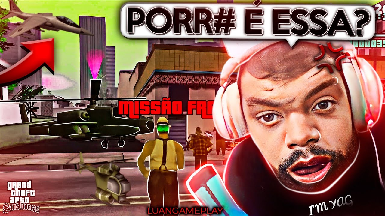 luangameplay falhou a primeira missão do gta sa sendo torrado pelo lança-chamas do policial KKKKKKKJ