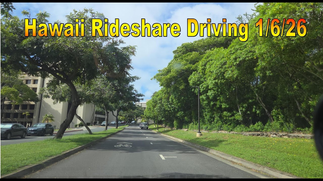 Hawaii Rideshare Driving 1/6/26 in Honolulu, Oahu, Hawaii