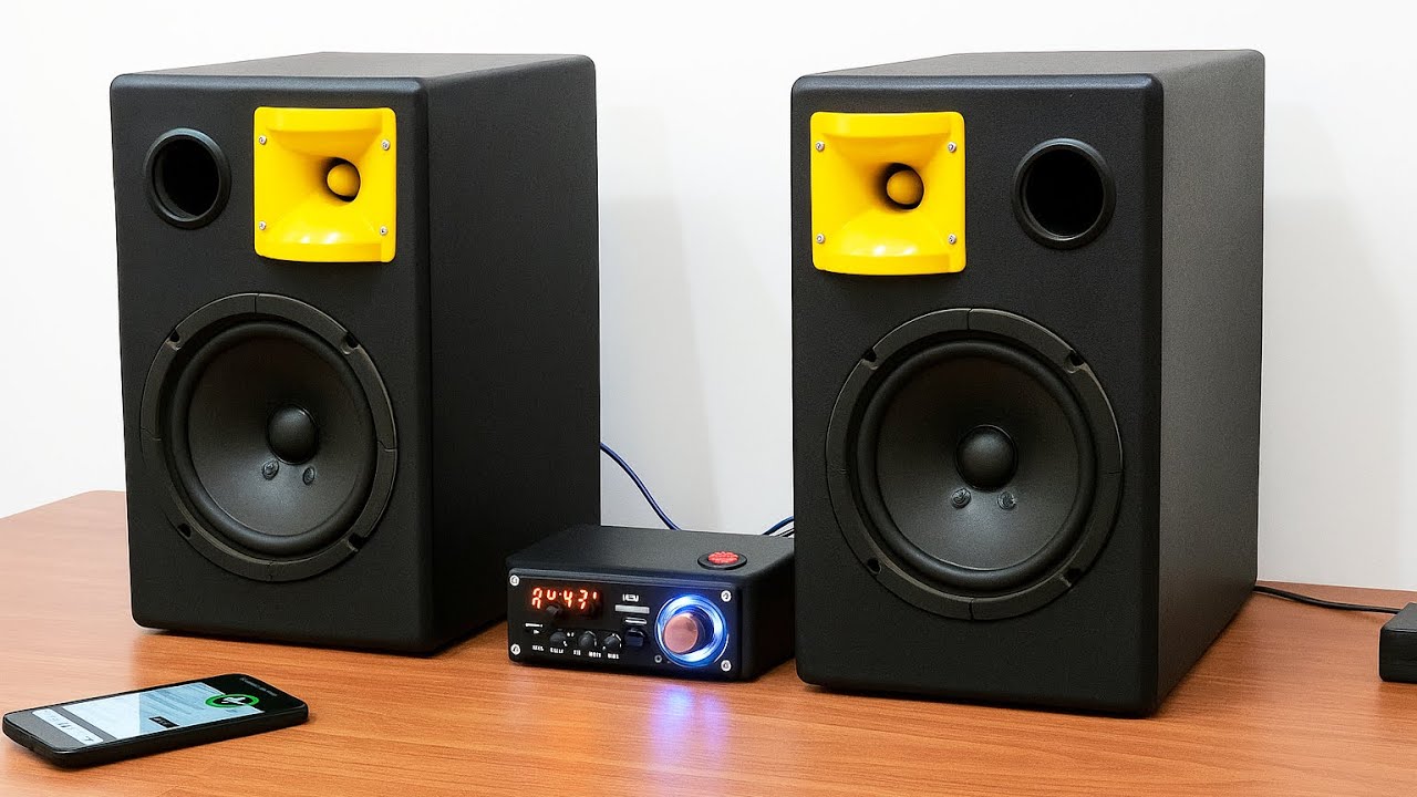 diy 100w bass  speaker  build I best home made bluetooth audio box design building project
