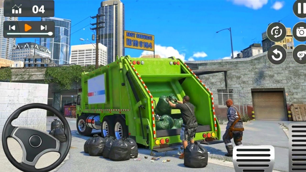 Garbage Trash Truck Realistic Simulator 3D -City Road Garbage Dumper Truck Driver- Android Gameplay 