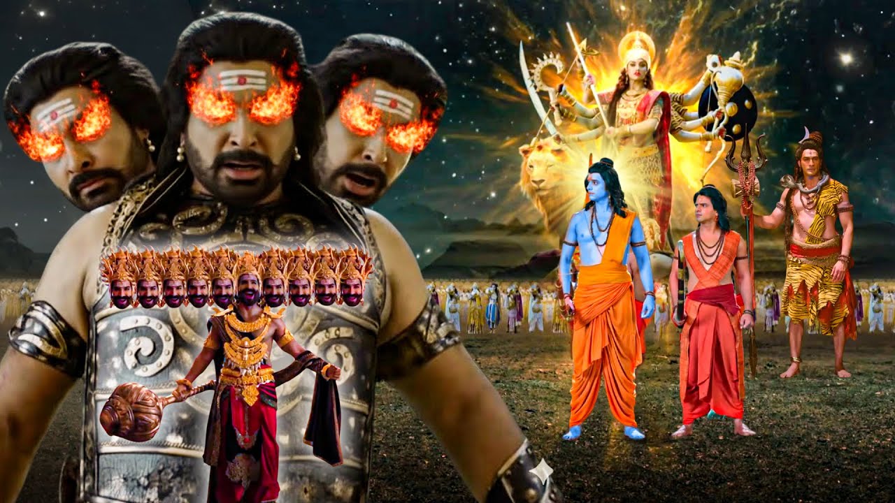 माता ललिता के खिलाफ युद्ध के लिए रावण ने भेजा तीन सिर वाला कुंभकर्ण | Vighnaharta Ganesh