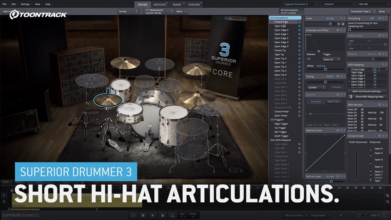 Superior Drummer 3 – Short Hi-Hat Articulations