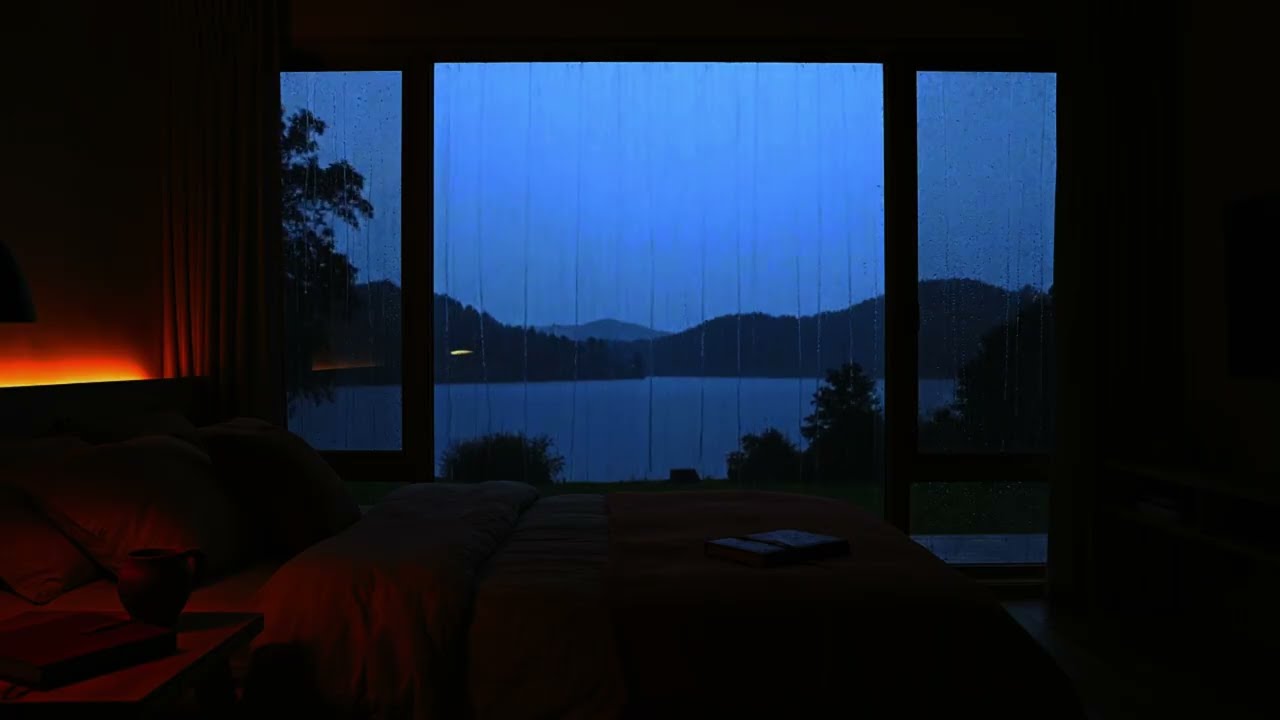 Rain Sound in a Dark Bedroom, Late Night Rain for Quiet Rest and Deep Relaxation