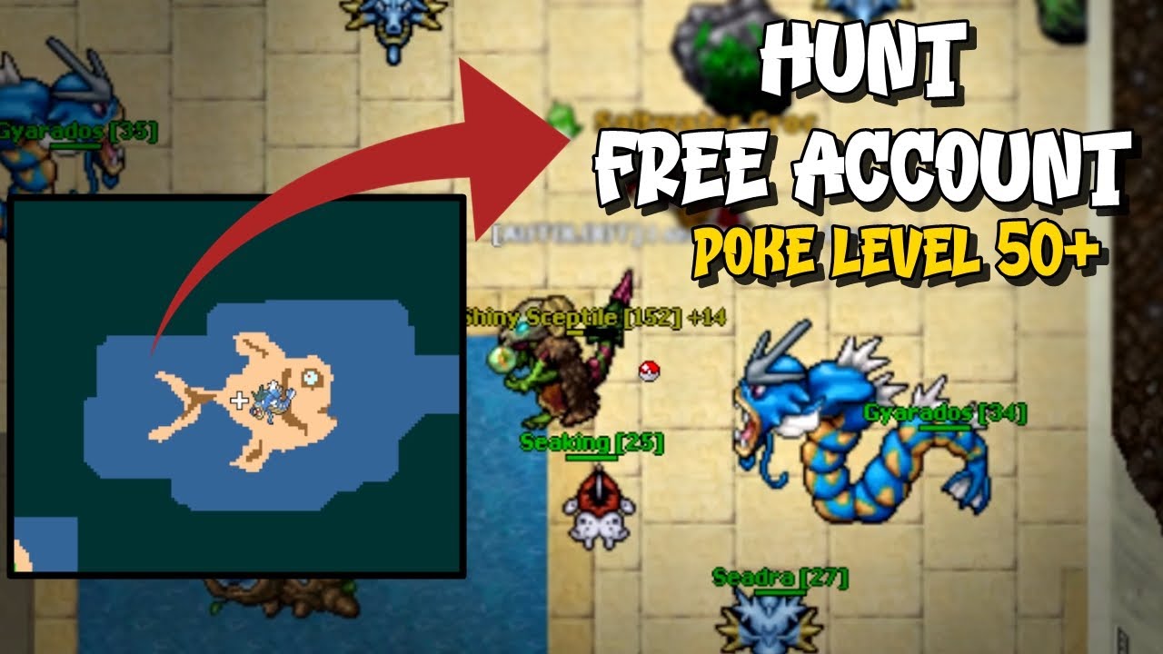 MELHOR HUNT TIPO ÁGUA PARA PLAYER LEVEL BAIXO E FREE ACCOUNT | POKECROC POKETIBIA PC E MOBILE 2026