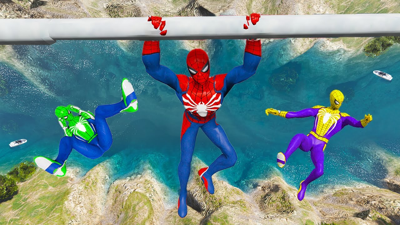 Rainbow Spiderman Ragdolls in GTA 5 (Compilation ) #6