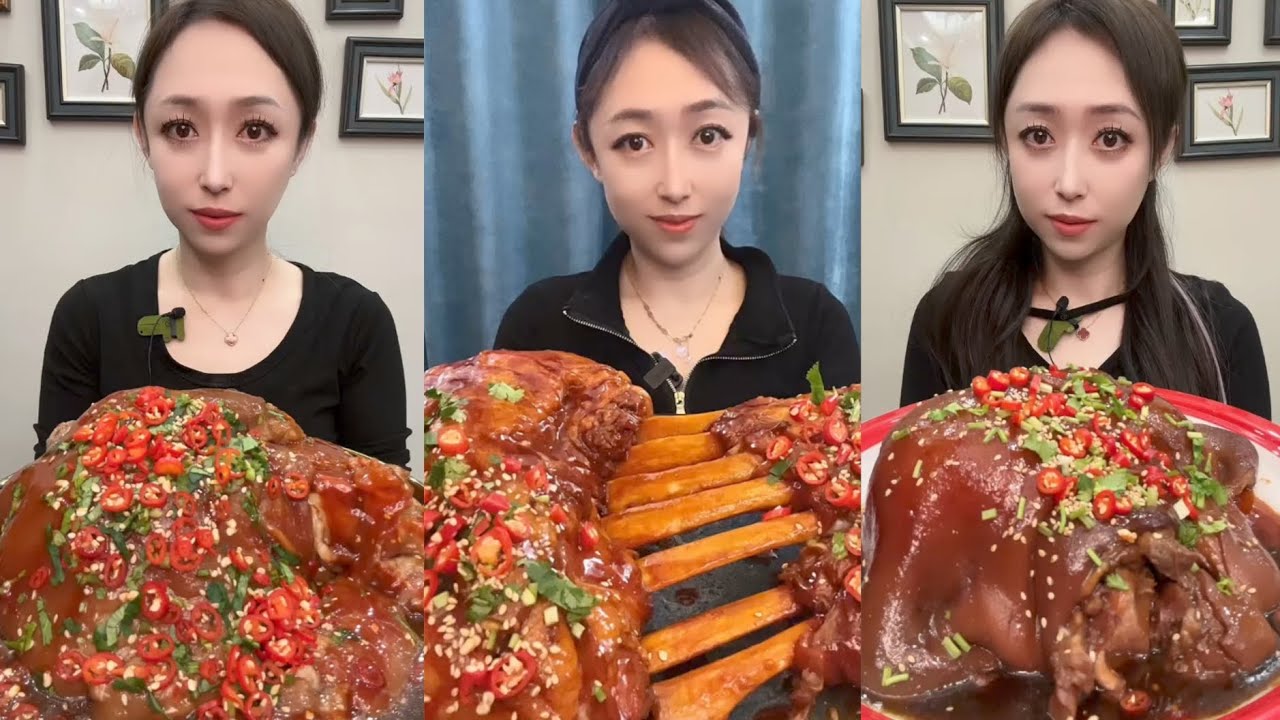 Mukbang #13: Eating roll  belly , braised pork belly, legs pork #mukbang #eatingshow #porkbelly