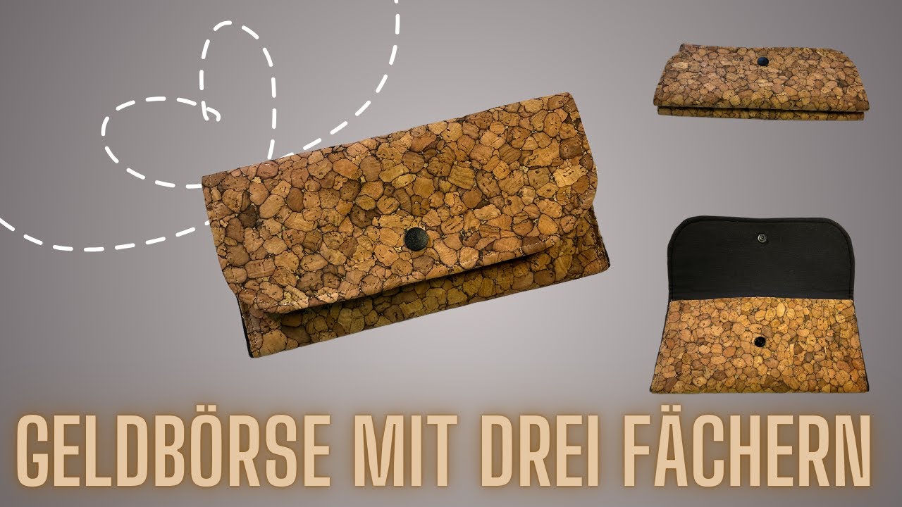 Geldbörse aus Kork mit drei Fächern nähen