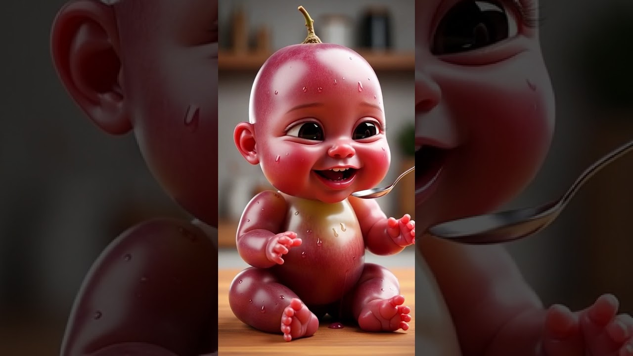Grapes Baby Eating ASMR &ndash; Super Cute Viral Fruit Baby | Magamotion Tales