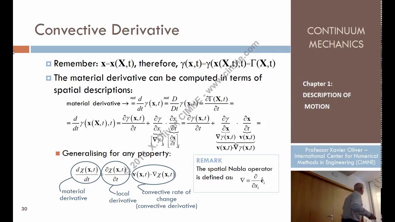 Continuum Mechanics - Ch 1 - Lecture 7 - Time Derivatives (part 2)