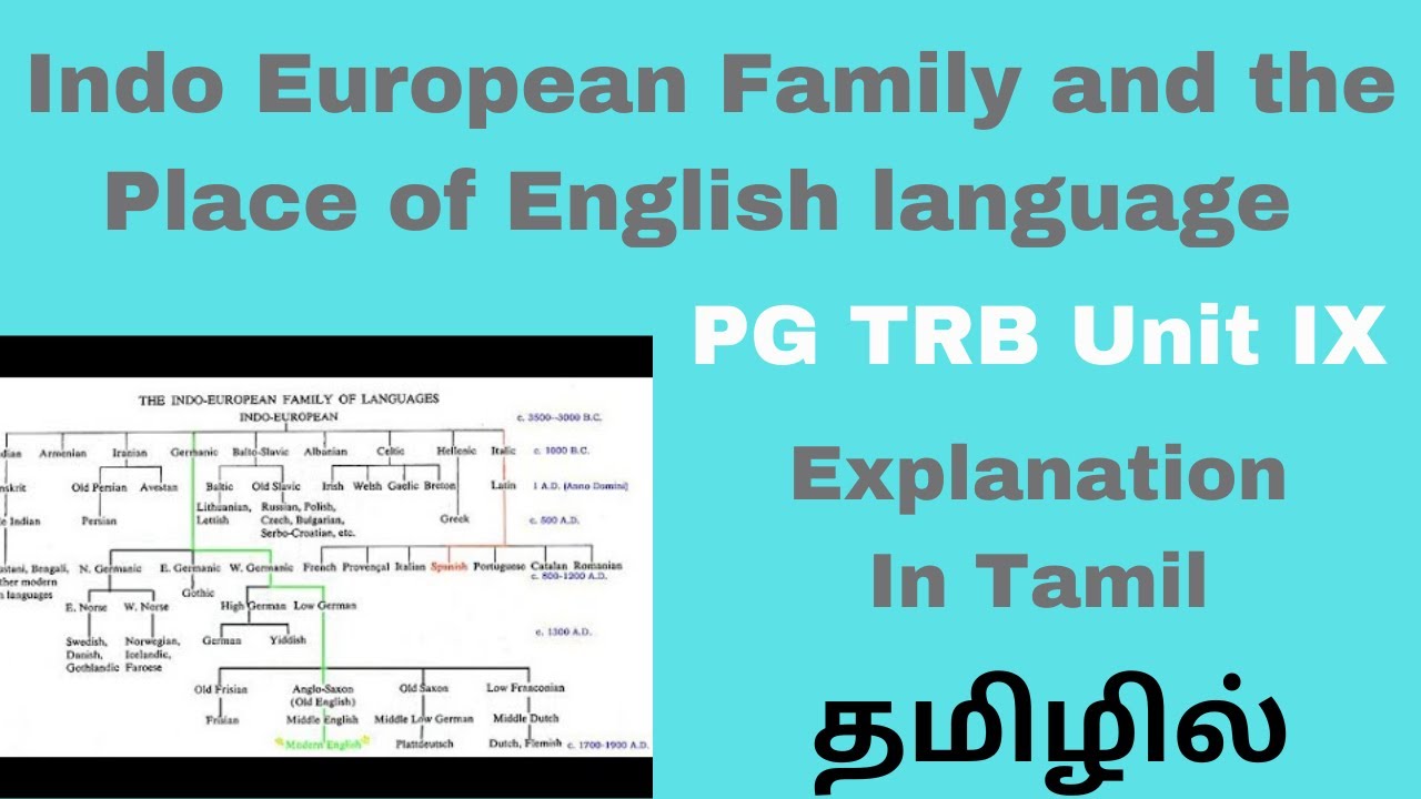 Indo–European Family and the Place of English language| PG TRB  LANGUAGE & LINGUISTICS|  தமிழில்