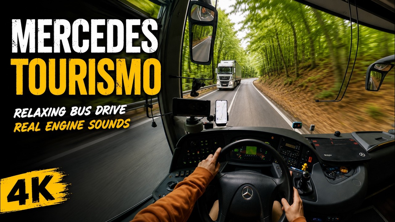 Mercedes Tourismo | Relaxing Bus Drive with Real Engine Sounds | 4K