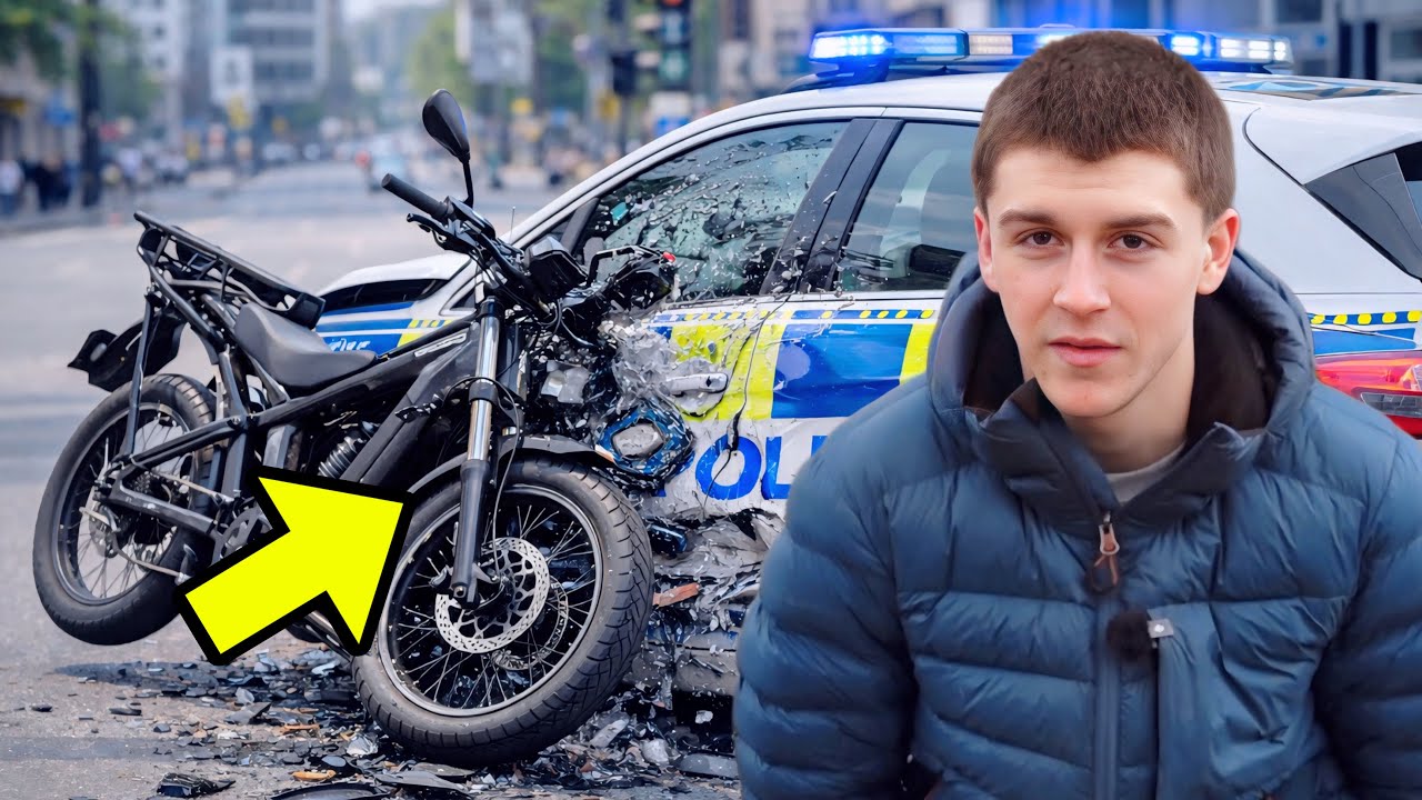 Я врезался на своем электровелосипеде в полицейскую машину!