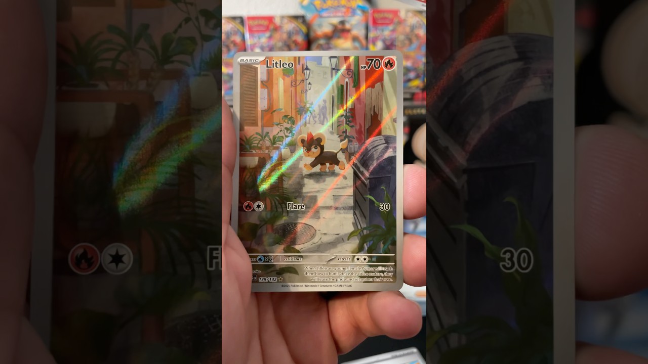 Ripping Mega Evolution booster pack very nice Litleo art rare #megaevolution #pokemon #pokemoncards