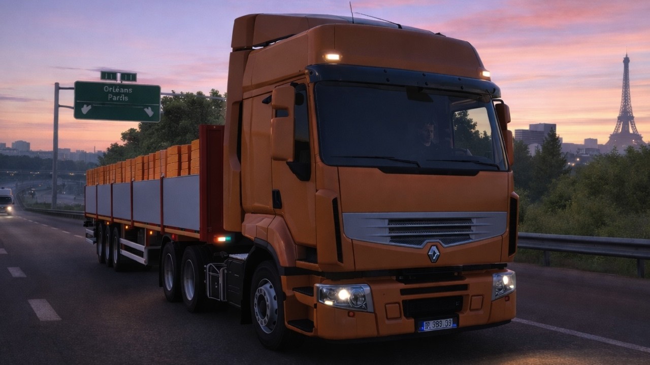 Transporting bricks by truck in France - Renault Premium - Euro Truck Simulator 2