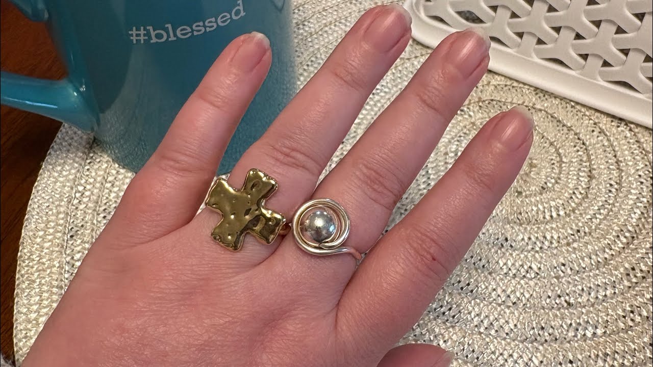 James Michelle Gold Hammered Cross Ring | Jewelry Celebrating God🩵