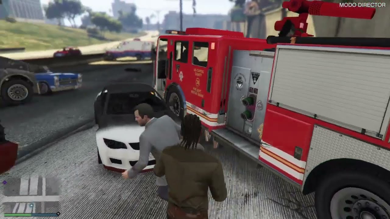 Bombero paseándose por la cuidad /Grand Theft Auto V