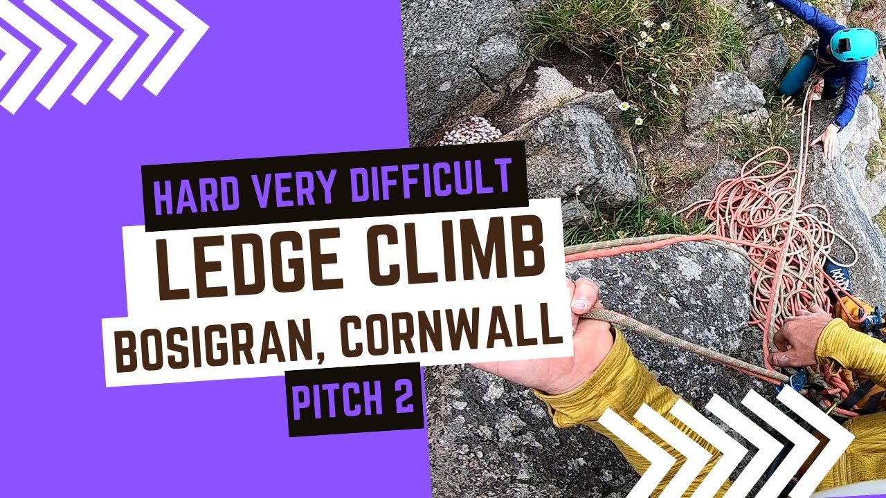 Trad climbing at Bosigran - Ledge Climb - Hard Very Difficult - Pitch 2