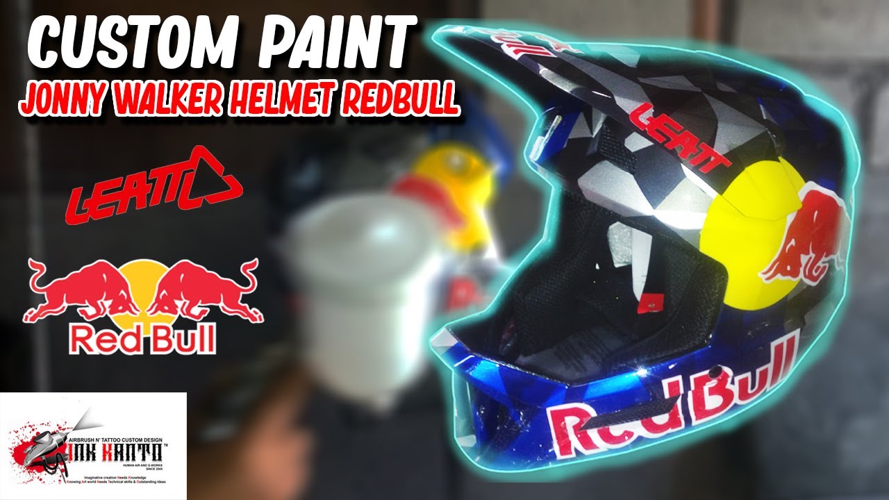 Как нанести аэрографию на шлем Джонни Уокера Redbull Replica // Inkkanto Custom Paint