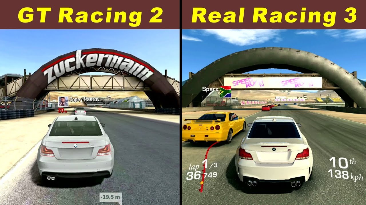 GT Racing 2 vs Real Racing 3 @ Laguna Seca