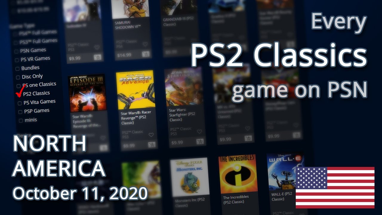 Every PS2 CLASSICS game on the PlayStation Store (NA)