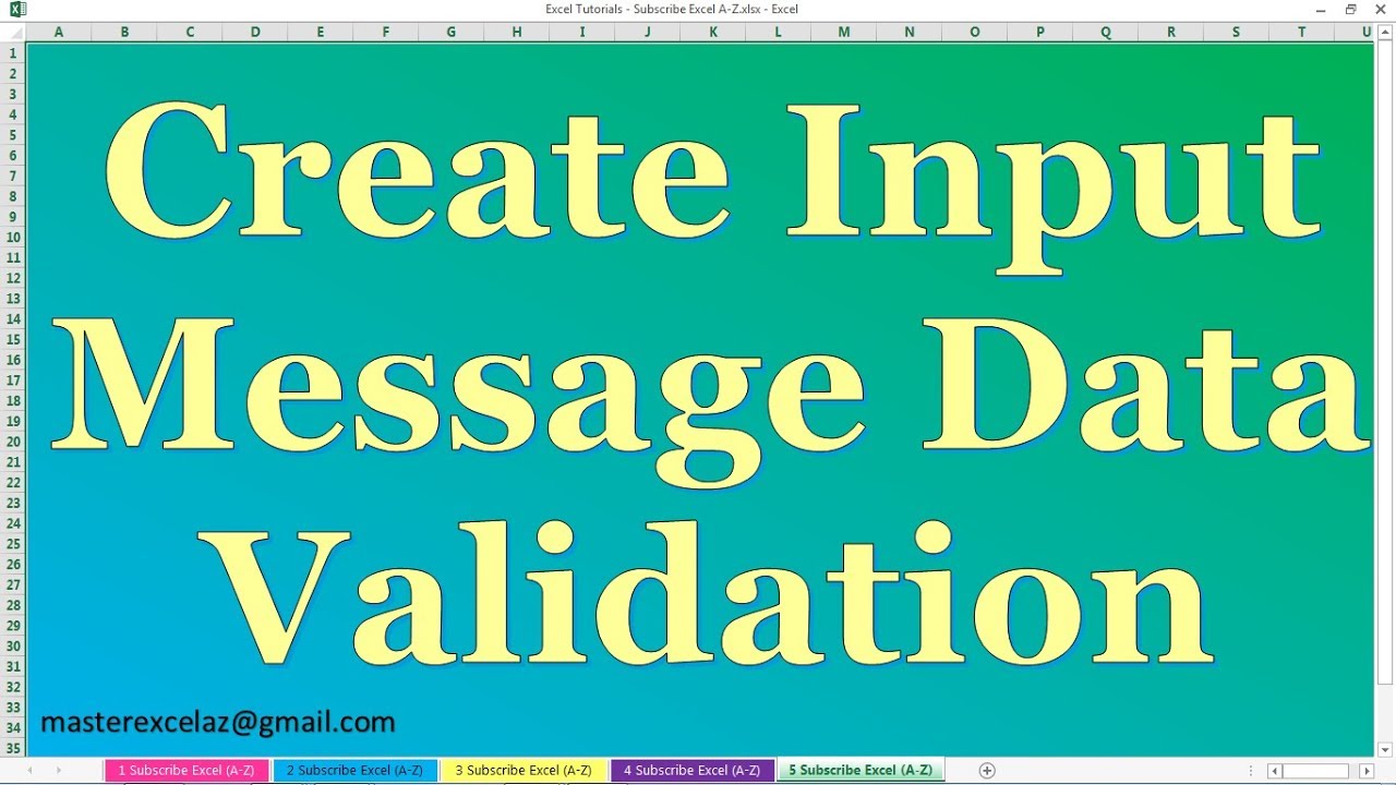 How to Create Data Validation Input Message in MS Office Excel 2013