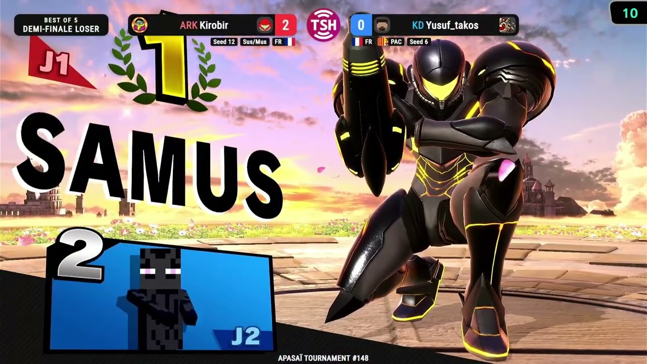 Apasaï #148, Losers Semi-Final, Yusuf_takos (Steve) vs Kirobir (Samus)