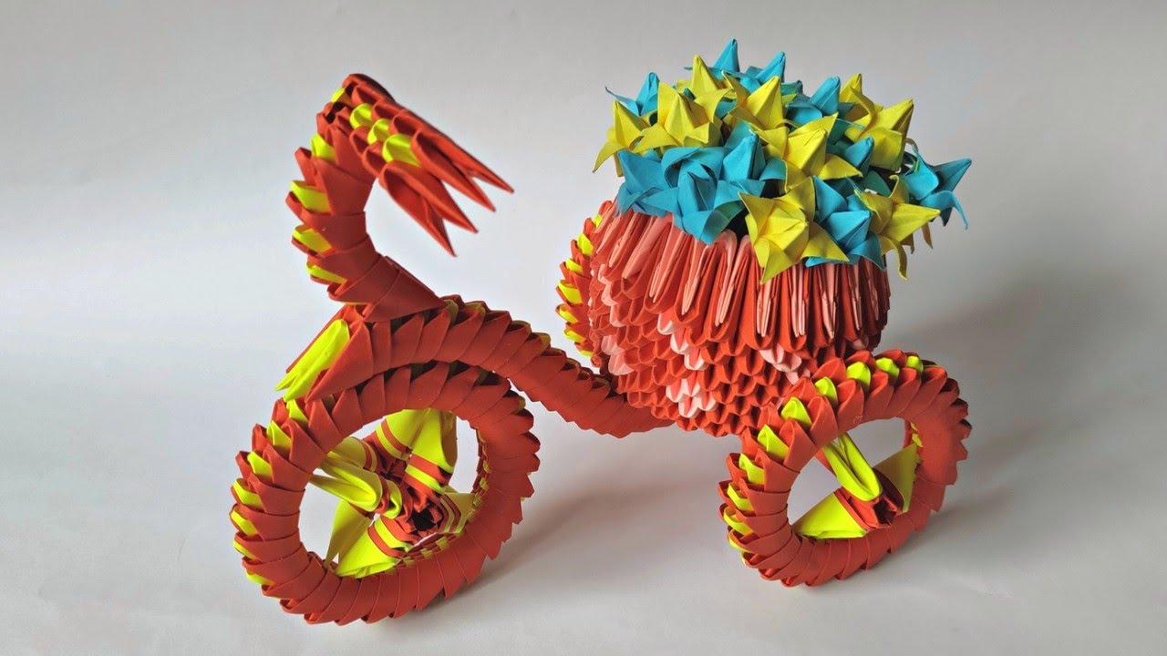 3D origami FLOWER BICYCLE | How to make a modular bicycle | 4K