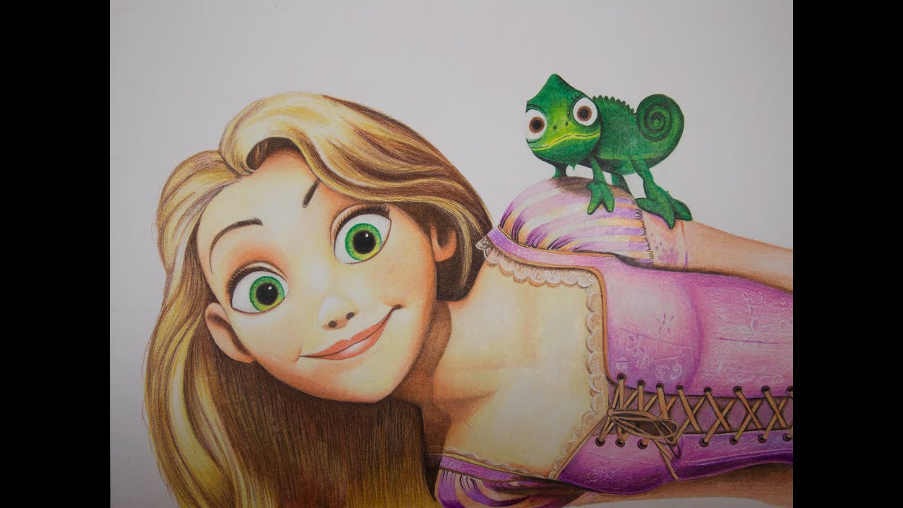 Drawing Rapunzel and Pascal from Tangled | The Art Zombie