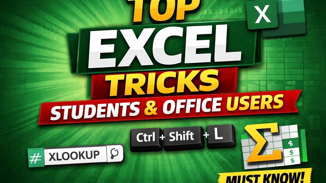 Stop Working Hard in Excel ❌ Use These 5 Tricks ✅ #exceltricks #youtubevideos #viralvideo 