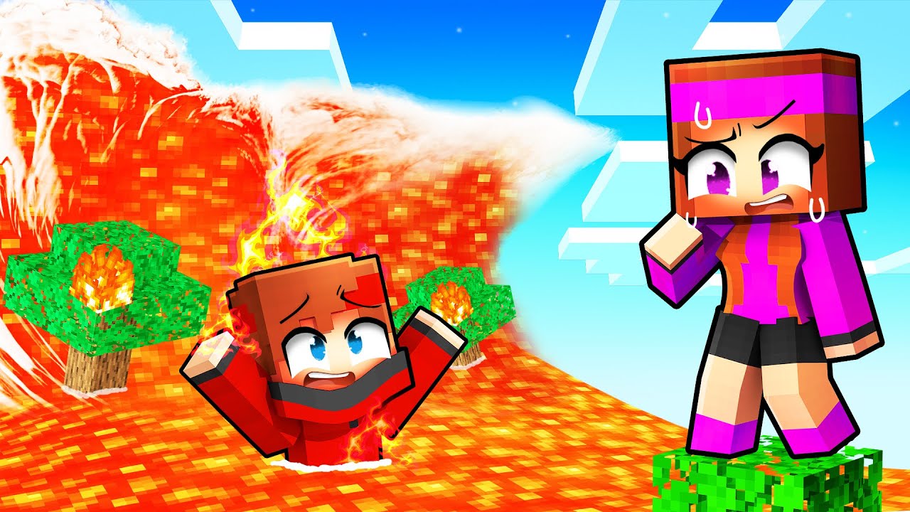 Survivre à un Tsunami de Lave sur Minecraft !