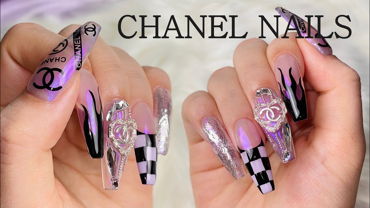 Фиолетовые Ногти CHANEL 🔥 легкое наращивание ногтей/ Распаковка / asmr / нейл-арт