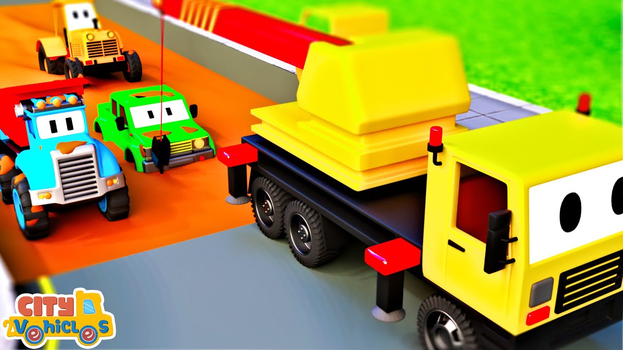 Construction Vehicles at work &mdash; we rescue & wash 3 vehicles stuck on flooded, road, then fix road.