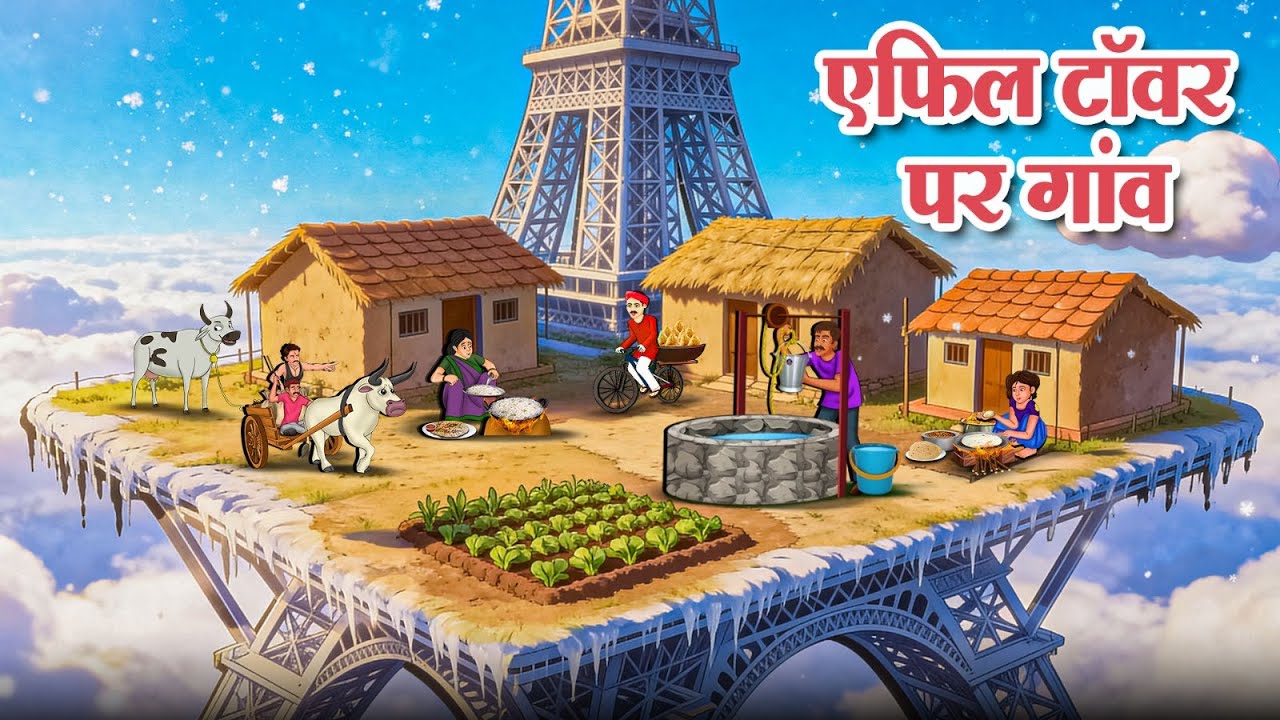 एफिल टॉवर पर गांव | Hindi Kahani | Hindi Story | Hindi Cartoon | New Hindi Story 2025